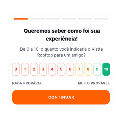 Card de pesquisa de satisfação NPS do Fluux após a visita